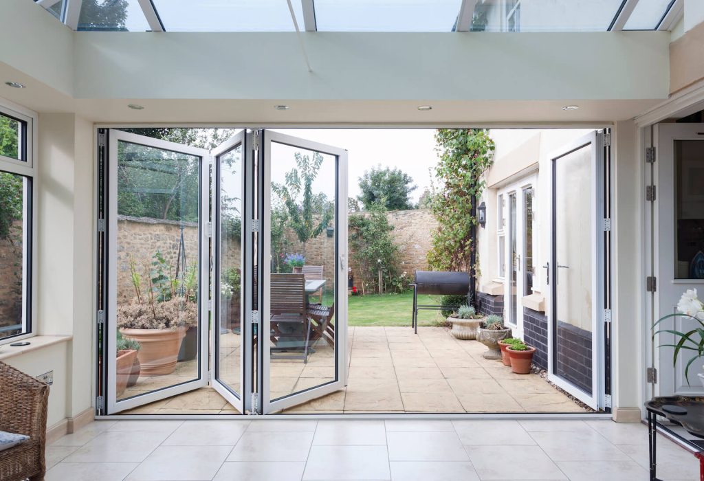 white bifold door